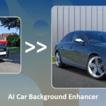 AI car image processing tool enhancing car background.