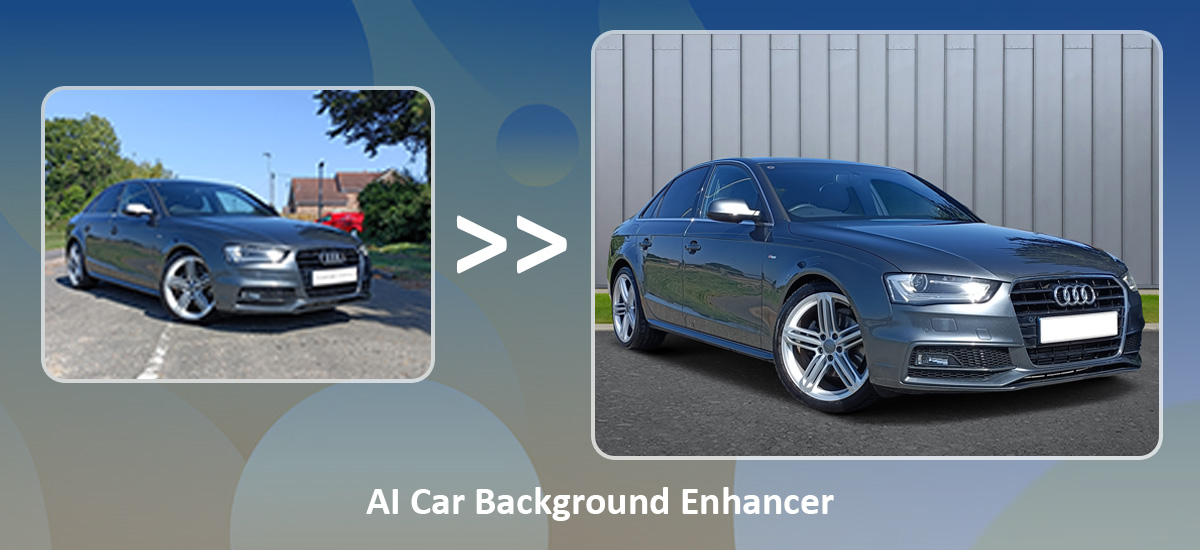 AI car image processing tool enhancing car background.
